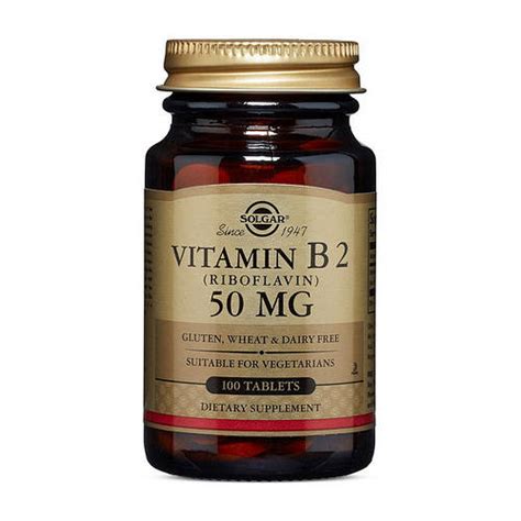 Витамин В2, рибофлавин "Vitamin B2/Riboflavin" 50 мг, Solgar, 100 ...