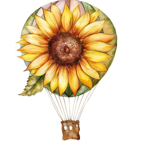 Watercolor Hot Air Balloon Premium AI Generated Image