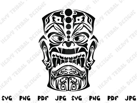 Hawaiian Tiki Svg Tiki Svg Tiki Png Tiki Head Svg Tribal Etsy Uk