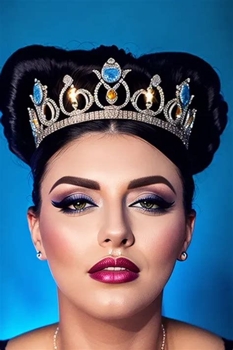 Dopamine Girl Wide Shot Year Old A Queen Thicc Naked Blue Photo Studio Night Street