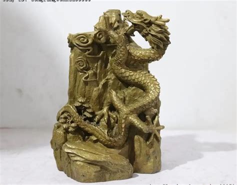 Chinese Folk Feng Shui Lucky Pure Brass Copper Dragon Dragons Play Bead