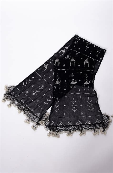 Assuit Scarf Black Silver Bellydance Boutique UK