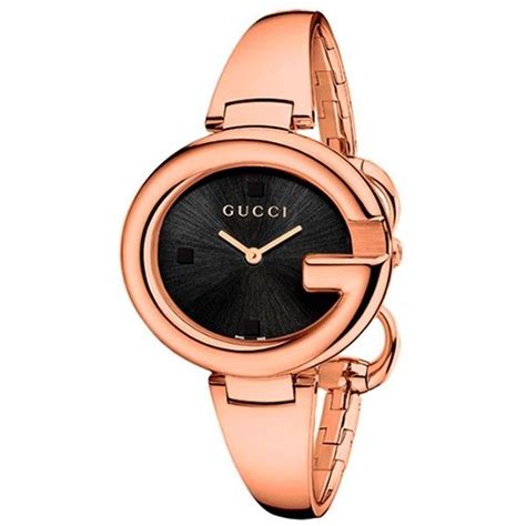 Gucci Guccissima Black Dial Rose Gold Pvd Ladies Watch 499 Liked On Polyvore Featuring