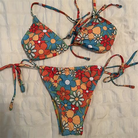 Amazon Floral Bikini Size Small Both Pictures Are Depop