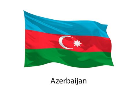 Premium Vector 3d Realistic Waving Flag Of Azerbaijan Isolated