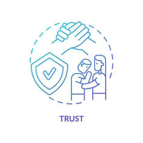 Trust Blue Gradient Concept Icon Healthy Relationships Essential Abstract Idea Thin Line