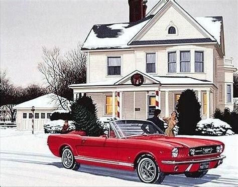 Vintage Mustang Love It Vintage Christmas Car Mustang Vintage Mustang