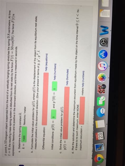 Solved A 10 kilogram object suspended from the end of a | Chegg.com