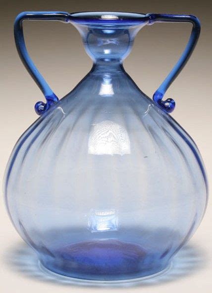 Venini Blue Soffiati Murano Art Glass Vase Probably Vittorio Zecchin