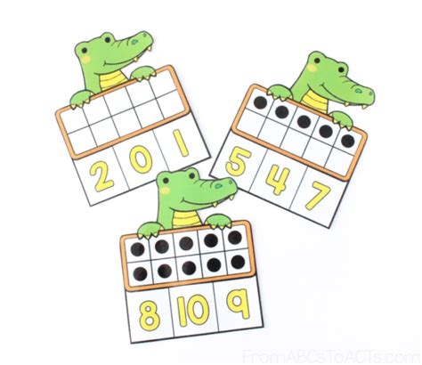 Alligator Ten Frame Count And Clip Cards From Abcs To Acts