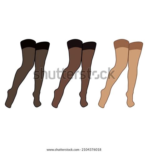 Sexy Nude Women Stockings Over Royalty Free Licensable Stock Vectors Vector Art