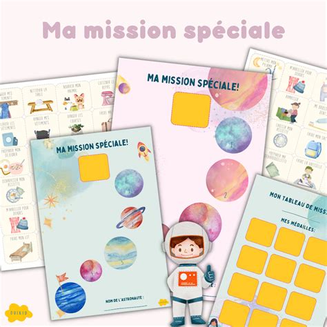 Ma Mission Spéciale Tableau De Tâches Pour Enfants Numérique Ouikid
