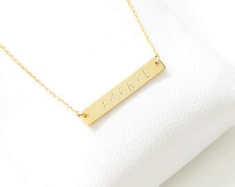 Items Similar To Gold Bar Necklace Personalized Name Bar Necklace