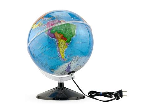 Globo Terrestre Decorativo Escolar Profissional Iluminado Luz Led Rgb