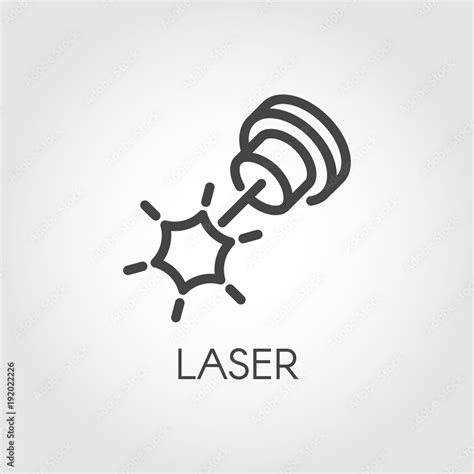 Laser beam icon drawing in outline design. Graphic thin line stroke ...