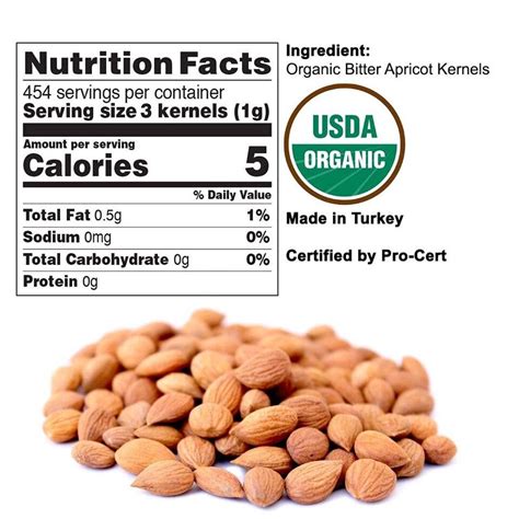 Bitter Apricot Kernels Organic Raw Lb Usda Organic Certified