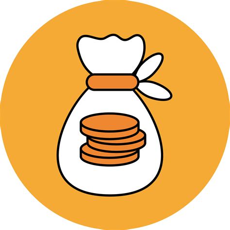 Orange And White Money Bag Icon On Circle Background Vector