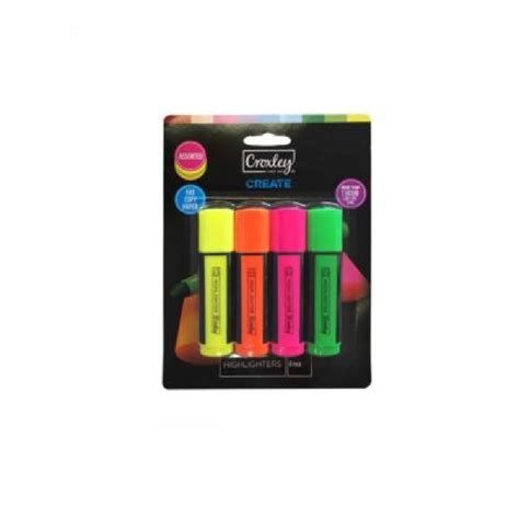 CROXLEY Create Highlighters Wallet Of 4 Assorted Park Avenue Stationers