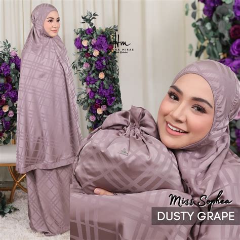 Free Box Telekung Hantaran Travel Miss Sophea Silk Jacquard Satin