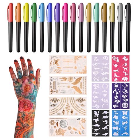 Amazon Fuyamp 16 Colors Temporary Tattoo Markers For Skin Tattoo