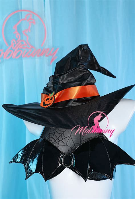 Halloween Gothic Pumpkin Witch Sexy Lingerie Set Halter Bat Wings Top And High Slit Skirt Set