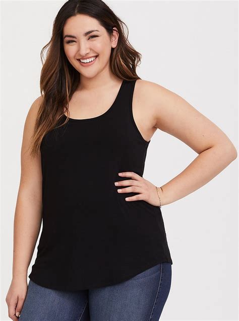 Super Soft Scoop Neck Layering Tank Plus Size Outfits Fashion