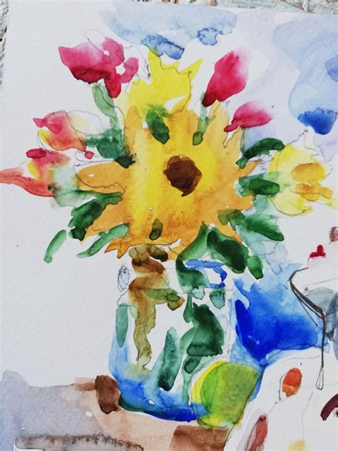 Nude With Sunflower Watercolour By Jelena Djokic Artfinder