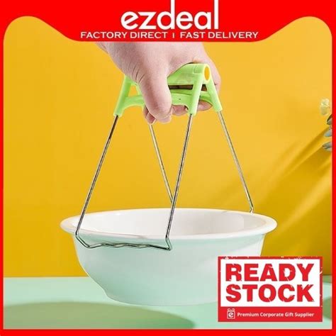 Stainless Steel Foldable Hot Dish Anti Heat Bowl Clip Plate Gripper Retriever Pengepit Makanan