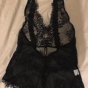 Amazon Women Lingerie Mesh White One Piece Bodysuit Lace Underwear Size S Clothing