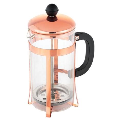 Cafeteira Prensa Francesa em Vidro e Aço Inox Rose Gold 600ml Clink