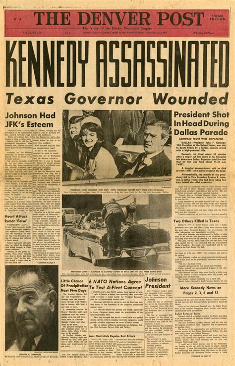 Front Pages Of Kennedy Assassination Coverage By Denver Post