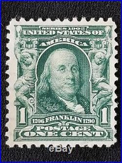 Benjamin Franklin Us Postage 1 Cent Stamp 1902 Green Well Centered Used