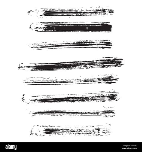 Set Of Different Grunge Brush Strokes Vector Illustration Stock Vector