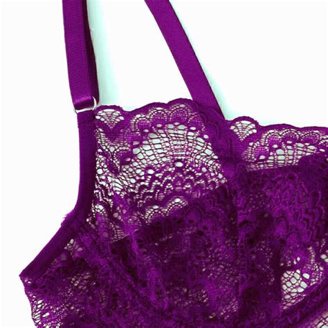 Piece Women Garter Belt Bra And Panty Set Sexy Floral Lace Half Cup Lingerie EBay