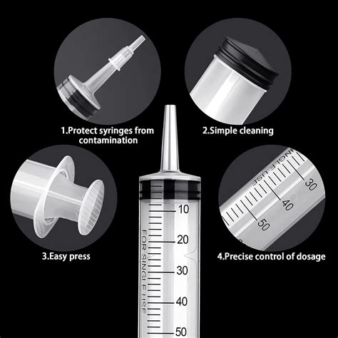 LDKJ 60ml Syringe Plastic Syringe with Tube and Connector Fluid Suction