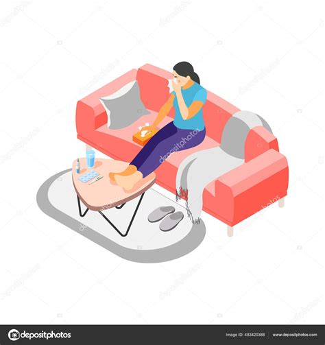 Sick Woman Icon Stock Vector By ©macrovector 483420388