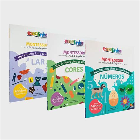 Kit 3 Livros Escolinha Montessori Meu Primeiro Livro De Atividades