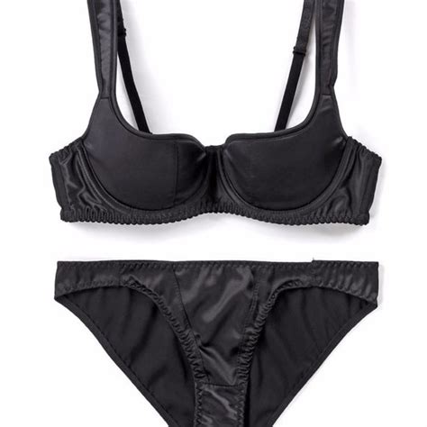 Intimates Sleepwear Lingerie Set Erotic Balconette Bra And Panty Set Satin Lingerie Set Half