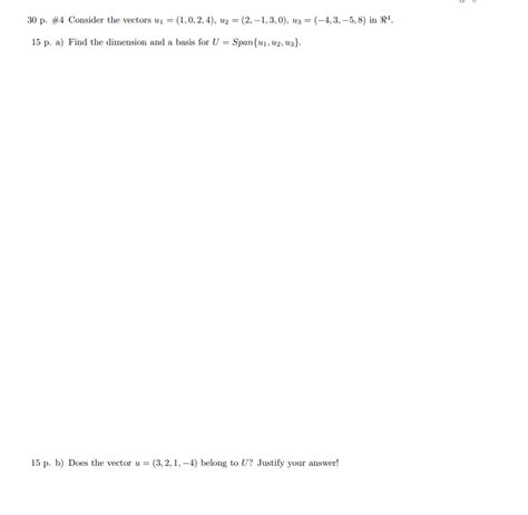 Solved 30 p. \#4 Consider the vectors | Chegg.com