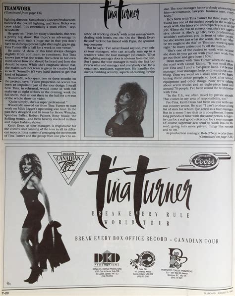 Tina Turner Billboard Magazine August 1987 22 Tina Turner Blog