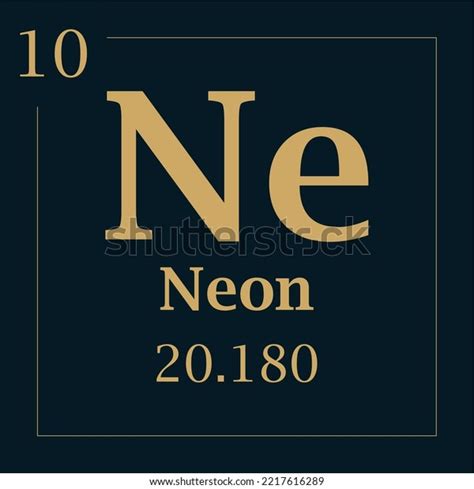 Symbol Element Neon Atomic Mass Number Stock Vector (Royalty Free ...