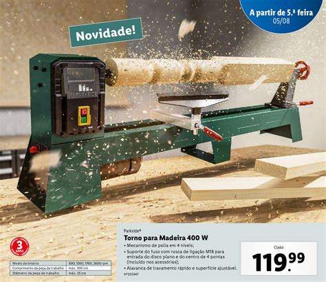 Promoção Parkside Torno para Madeira 400W em Lidl