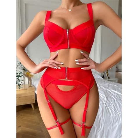 Ensemble de lingerie sexy lingerie sexy tentation sexy dentelle tease vêtements de maison dos nu