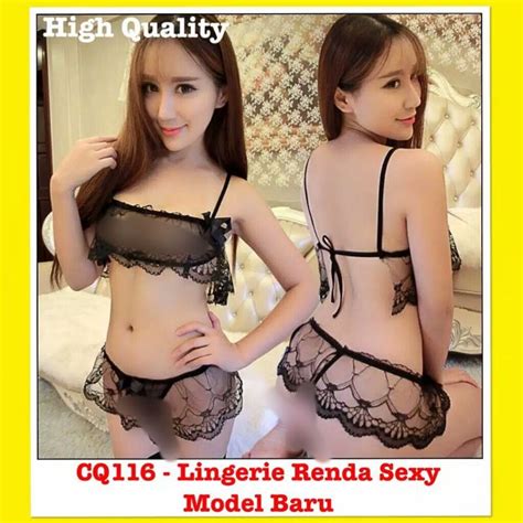 Jual CQ Lingerie Sexy Renda Model Bra Set FREE G String Lingerie