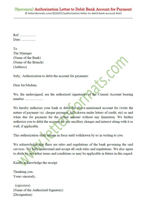 Sample Authorization Letter To Claim Debit Card Printable Online