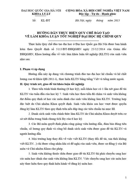 huong  thuc hien quy che dao tao ve lam khoa luan tot nghiep dai hoc