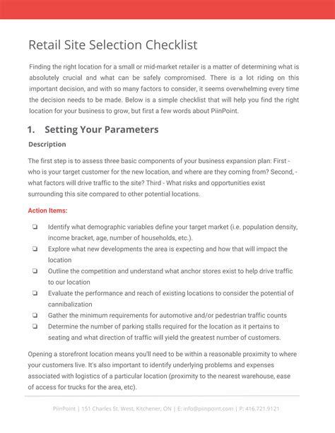 Retail site selection checklist | PDF