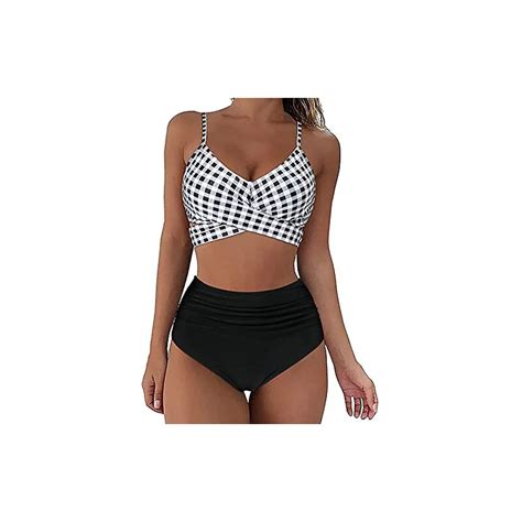 Sammoson Costume Vita Alta Donna Mare Push Up Curvy Bikini Donna Due