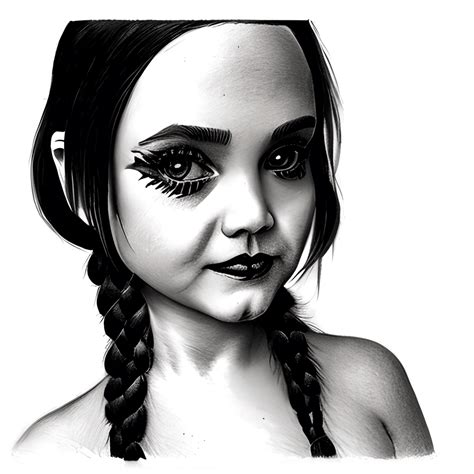 Wednesday Addams En Nattes En Bikini Creative Fabrica