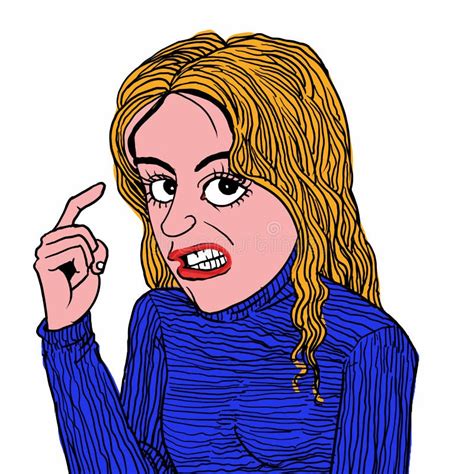 Blonde Fille En Colère Parler Dessin Animé Illustration de Vecteur Illustration du fille